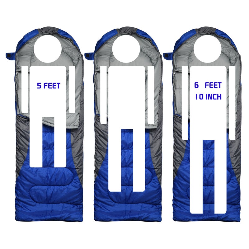 rioyalo 0 Degree Winter Sleeping Bags for Adults Camping (350GSM) -Temp Range (5F â€“ 32F) Portable Waterproof Compression Sack- for Big and Tall in Env Hoodie: Hiking Backpacking 4 Season - Image 5
